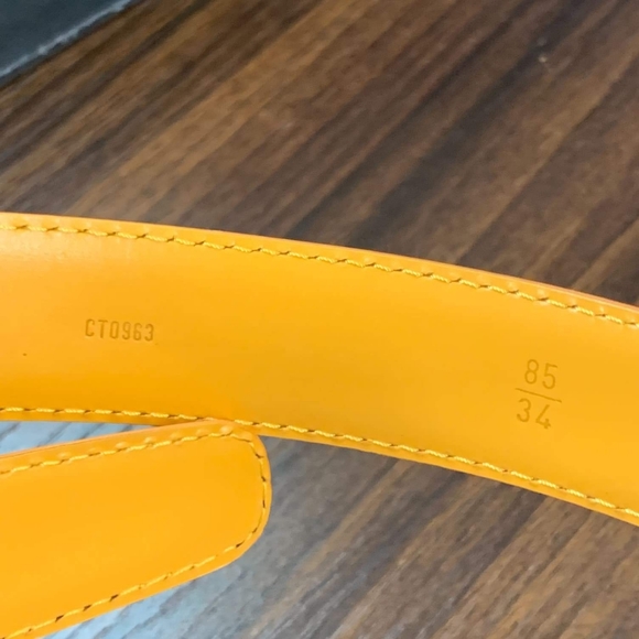 Luis Vuitton Yellow Epi Belt Size 85 or 34 in. Authentic - Picture 10 of 11
